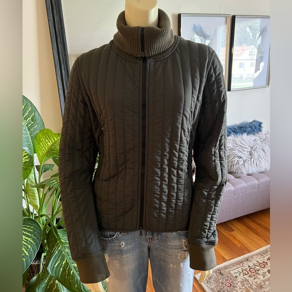 πHPπ PRADA Olive Green Quilted Double Zip Nylon Jacket - Picture 3 of 13